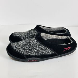 Kuru Draft Women’s Black Knit  Wool Mesh Knit Slippers Size US Womens Size 11.5